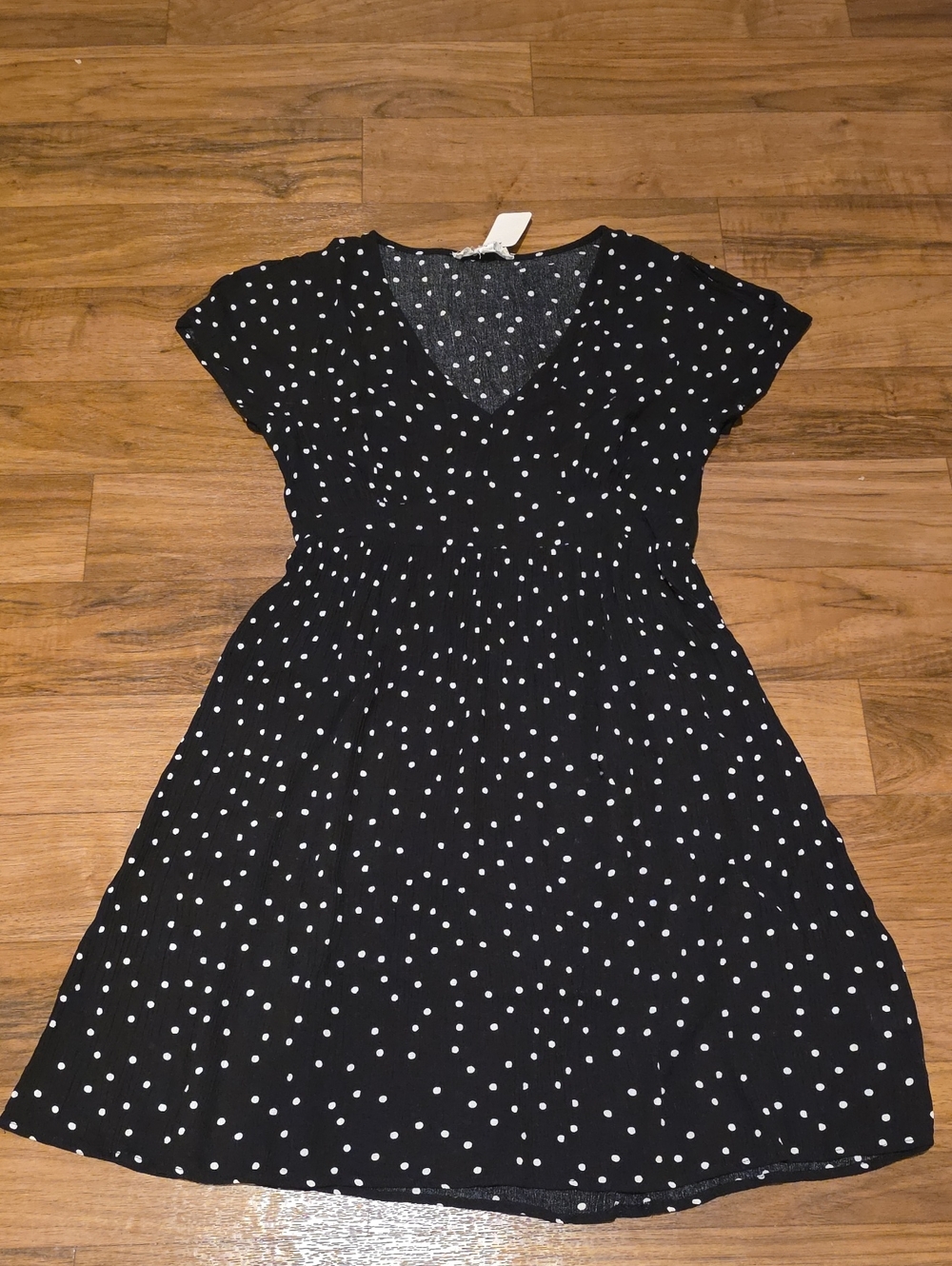 Black Polka Dot V-Neck Dress